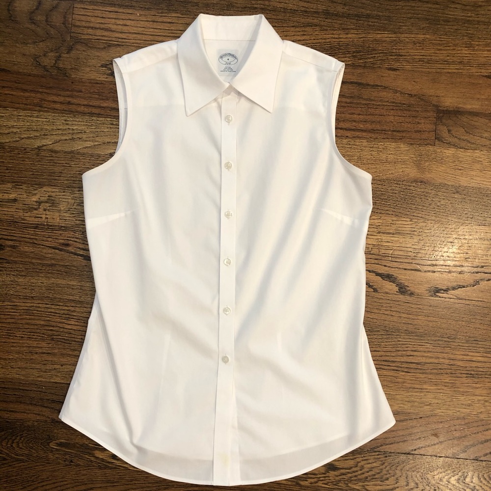 White non-iron Brooks Brothers button down blouse